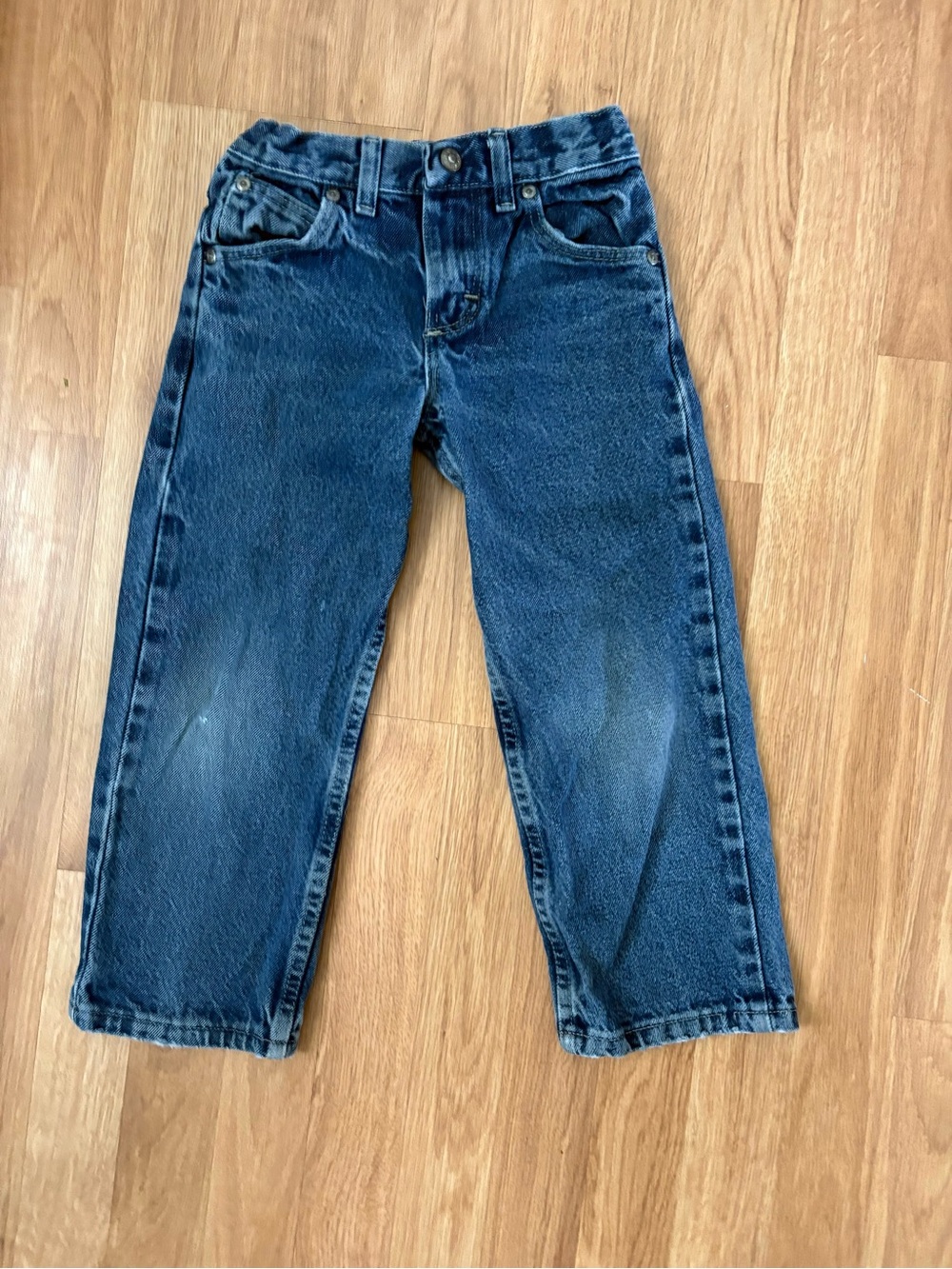 Wrangler Boys Jeans Size 5 Dark Wash Straight Leg